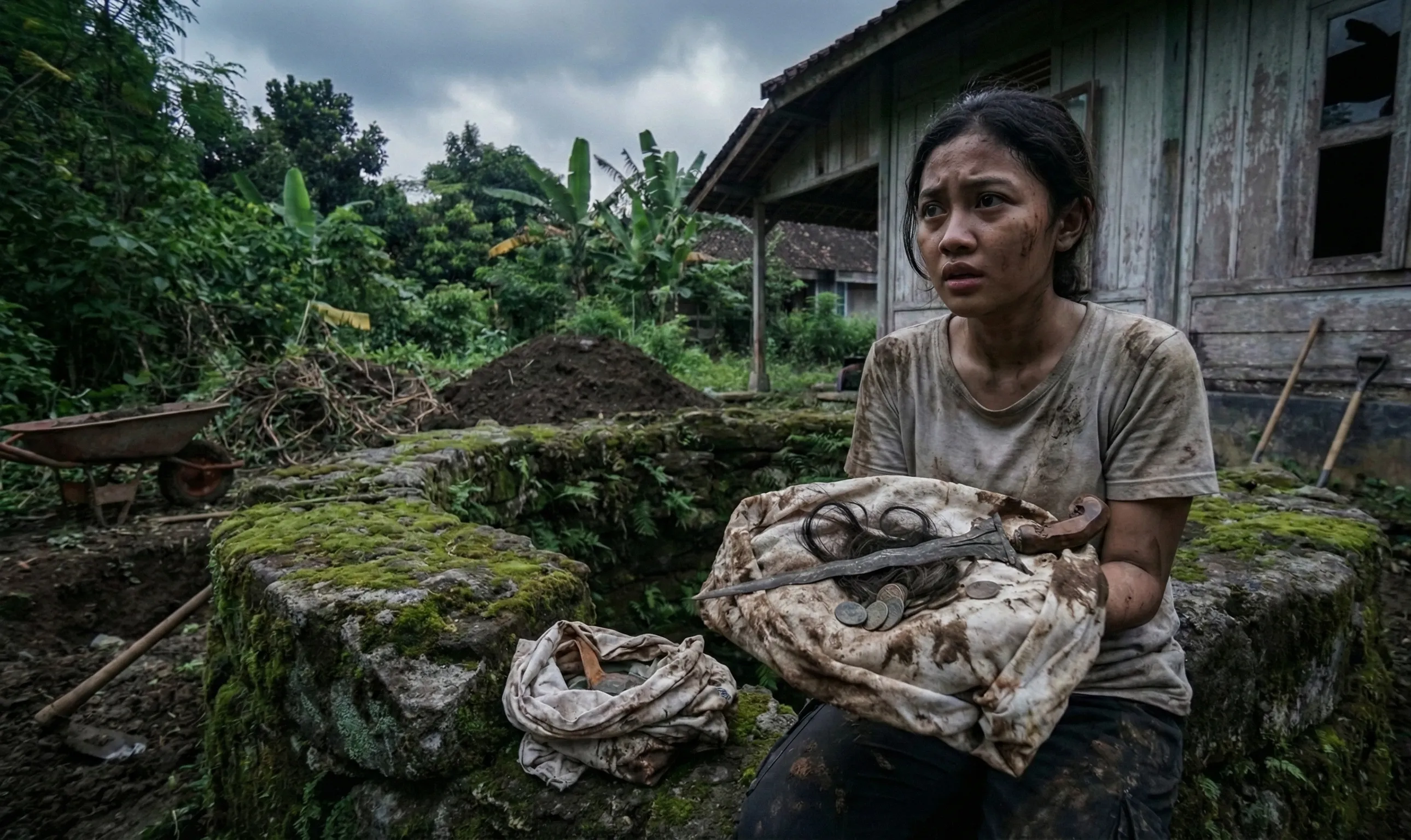 Penemuan bungkusan kain kafan berisi benda keramat yang menjadi kunci misteri sumur tua Trenggalek